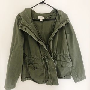 Olive green utility jacket from the loft size L
